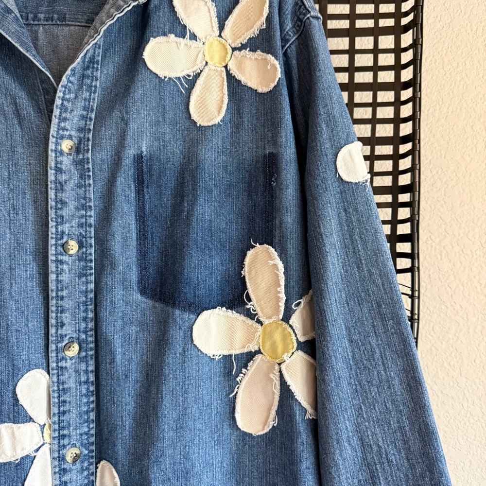 Free people Tricia fix daisy denim button down shirt - Picture 6 of 9